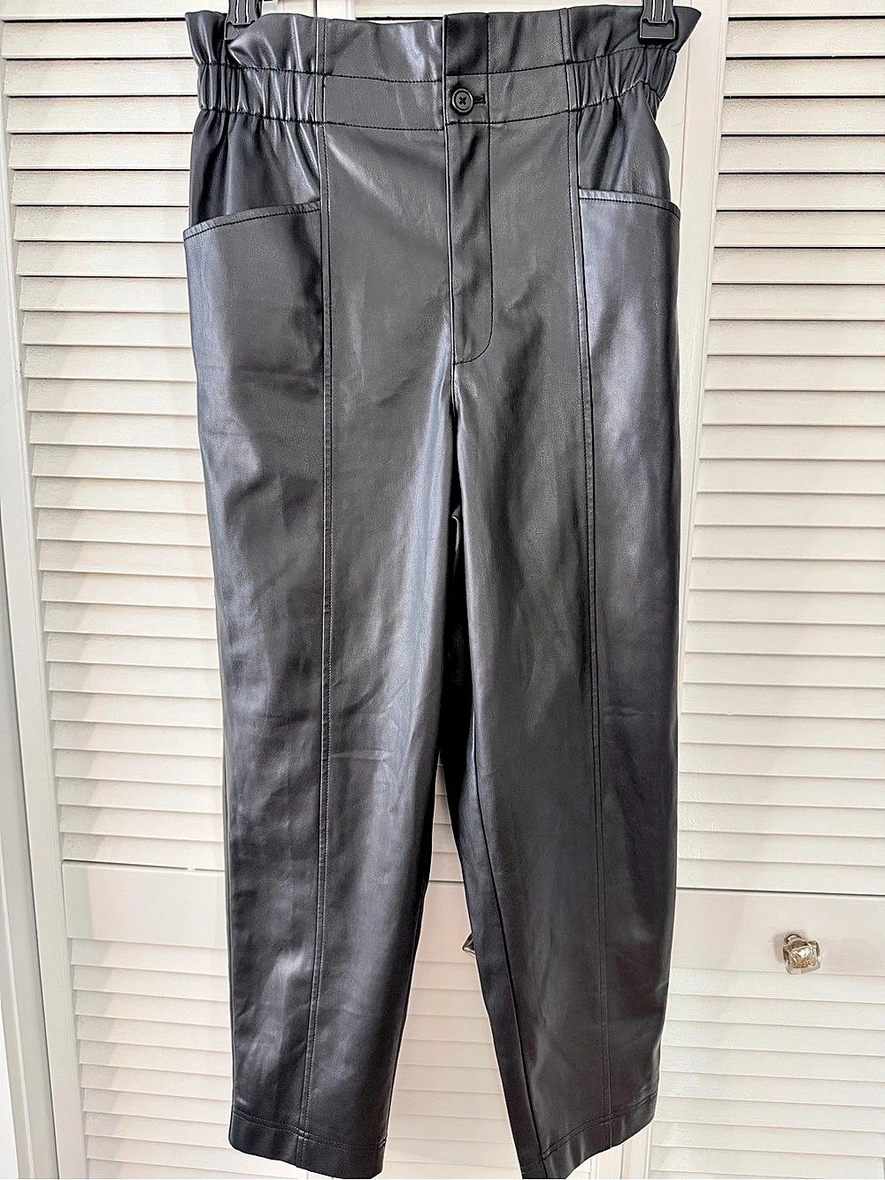Madewell Faux Leather high waisted Pants Size 8 Like New